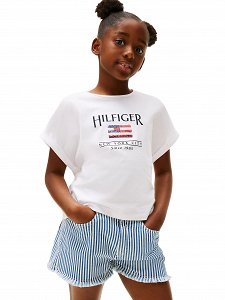 Tommy Hilfiger Παιδικό T-Shirt Για Κορίτσια KG0KG08525 YBR Λευκό