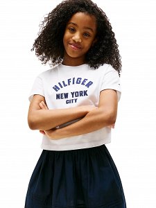 Tommy Hilfiger Παιδικό T-Shirt Για Κορίτσια KG0KG08635 YBR Λευκό