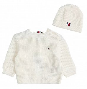 Tommy Hilfiger Baby Waffle Sweater Set KN0KN01532 Z00 Ivory Petal