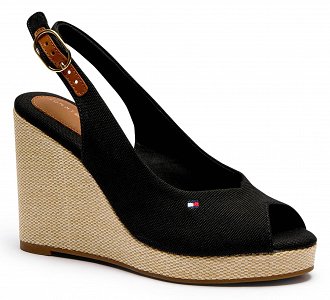 Tommy Hilfiger Flag High Wedge Espadrille FW0FW08597 BDS Μαύρο