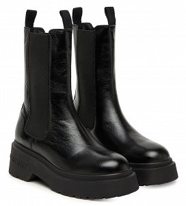 Tommy Hilfiger Γυναικείο Δερμάτινο Μποτάκι EN0EN02888 BDS Μαύρο
