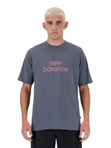 New Balance Ανδρικό T-Shirt Linear Logo Relaxed Tee MT41582 Σκούρο Γκρι