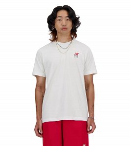 New Balance Ανδρικό T-Shirt Sport Essentials Bookshelf MT41586 White