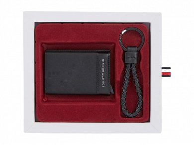 Tommy Hilfiger Th Saffiano Metal CC & Keyfob AM0AM13127 BDS Μαύρο