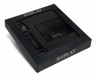 Replay Wallet And Keychain Set AM8024.000 A3000 098 Black