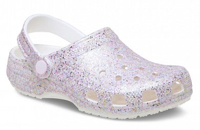 Crocs Classic Fantasy Glitter Clog K 212561-100 Λευκό Glitter