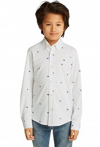 Tommy Hilfiger Παιδικό Πουκάμισο Για Αγόρια KB0KB09594s YBR Λευκό