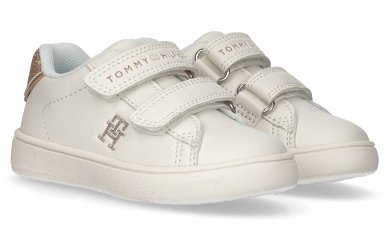 Tommy Hilfiger Kids Low Cut Velcro Sneaker T1A9-33515-0192 Y265 White/Gold