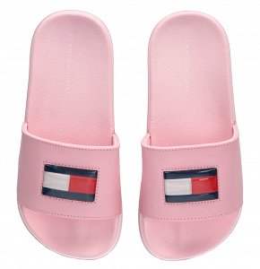 Tommy Hilfiger Flag Print Pool Slide T3A0-32795-1172 302 Pink