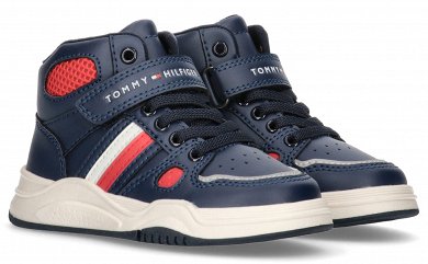 Tommy Hilfiger High Top Lace-Up/Velcro Sneaker T3B9-33107-1355 800 Μπλε