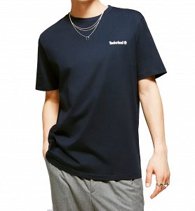 Timberland Ανδρικό T-Shirt Small Linear Logo TB0A5QQT4331 Μπλε