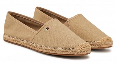 Tommy Hilfiger Γυναικείες Εσπαντρίγιες Flag Canvas Espadrille FW0FW08541 AB3 Μπεζ