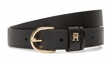 Tommy Hilfiger Γυναικεία Δερμάτινη Ζώνη Essential Effortless 2.5 AW0AW16836 BDS Μαύρο