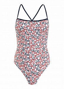 Tommy Hilfiger Γυναικείο Ολόσωμο Μαγιό UW0UW05264 0K4 Μπλε/Κόκκινο