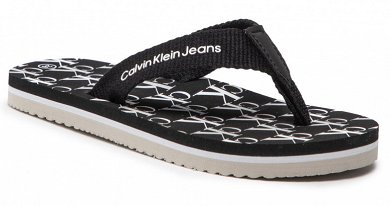 Calvin Klein Kids Logo Print Flip Flop V3X8-80156 0058 999 Black