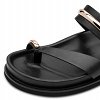 Tamaris Δερμάτινo Flat Sandal 1-27415-46 001 Μαύρο
