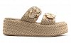 Mariella Fabiani Raffia Strass Flatform 2503-05 Μπεζ