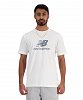 New Balance Ανδρικό Stacked Logo T-shirt MT41502 Λευκό Regular Fit