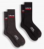 Levi's® Σετ 2 Ζευγάρια Regular Cut Ψηλές Κάλτσες 902012001 208 Μαύρο/Γκρι