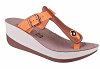 Fantasy Sandals Δερμάτινη Πλατφόρμα S-5007 Σομον/Σοκολατι
