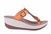 Fantasy Sandals Δερμάτινη Πλατφόρμα S-5007 Σομον/Σοκολατι