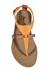 Fantasy Sandals Δερμάτινο Πέδιλο Flat S-1013 Σοκολατί/Σομόν