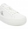 Calvin Klein Γυναικείο Δερμάτινο Sneaker YW0YW01877 02R Λευκό