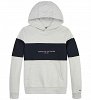 Tommy Hilfiger Essential Colorblock Hoodie KB0KB08385 P1N Light Grey Heather/Navy/Purple