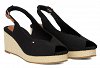 Tommy Hilfiger Flag Mid Wedge Espadrille FW0FW08595 BDS Μαύρο