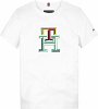 Tommy Hlfiger Multicolor Monogram  Tee KB0KB08813 YBR White