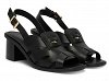 Tommy Hilfiger Δερμάτινο Πέδιλο Cross Blocked Heel Sandal FW0FW09135 BDS Μαύρο