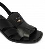Tommy Hilfiger Δερμάτινο Πέδιλο Cross Blocked Heel Sandal FW0FW09135 BDS Μαύρο