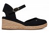 Tommy Hilfiger Εσπαντρίγιες Mid Wedge Espad Closed Toe FW0FW09233 BDS Μαύρο