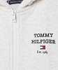 Tommy Hilfiger TH Logo Full Zip Hoodie KB0KB08710 P1N New Light Grey Heather