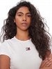 Tommy Hilfiger Γυναικείο T-Shirt Slim Badge Rib Tee DW0DW17881 YBL Λευκό