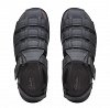 Clarks Ανδρικό Δερμάτινο Σανδάλι Walkford Fish 26171793 Black Tumbled