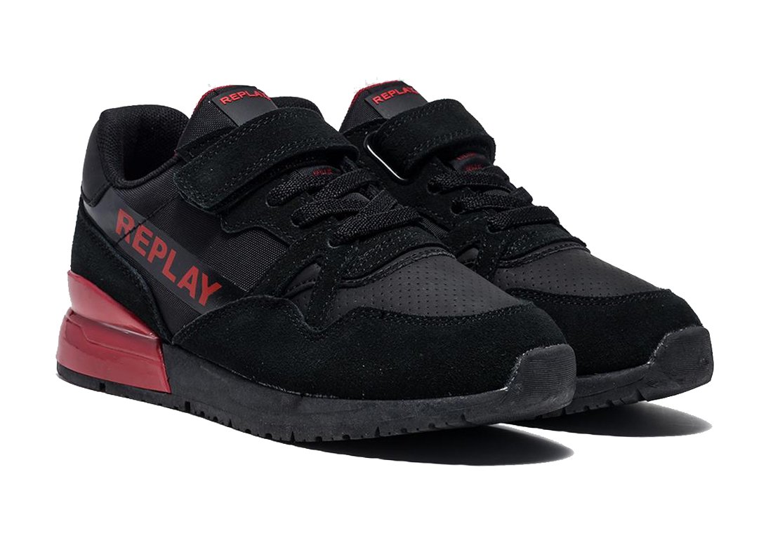 Replay Kids Kaν JS290001L Black/Red Apostolidis Shoes