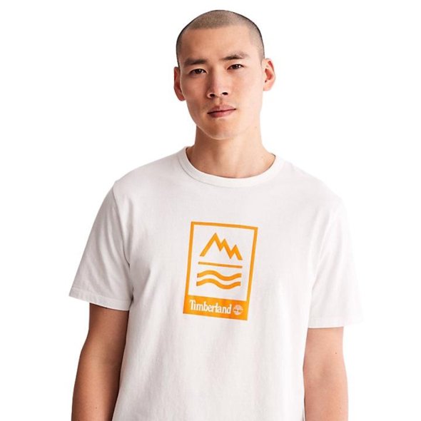 Timberland SS Front Graphic Tee A2ND1 100 White