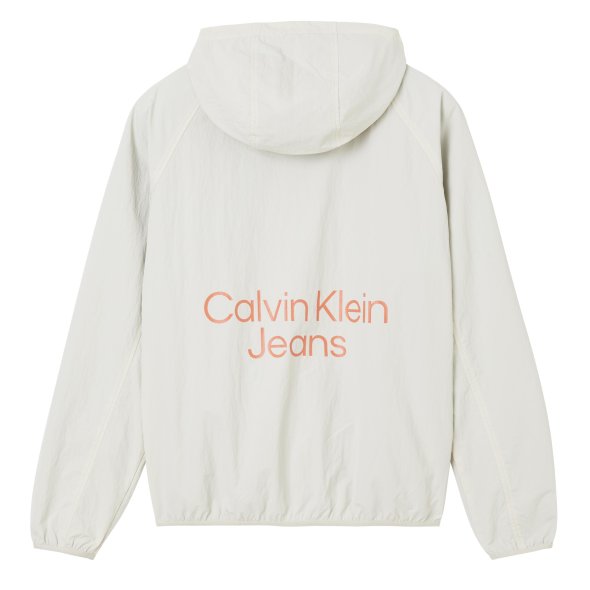 Calvin Klein Hooded Nylon Windbraker J30J320265 ACF Eggshell
