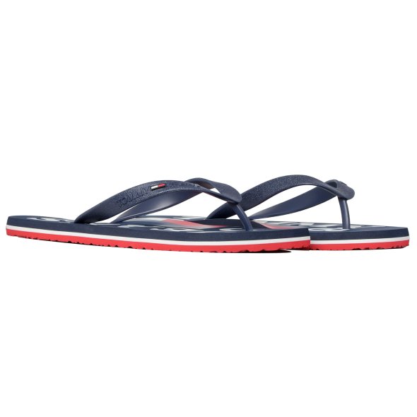 Tommy Hilfiger Mens Rubber Thong Beach Sandal EM0EM01000 C87 Twilight Navy
