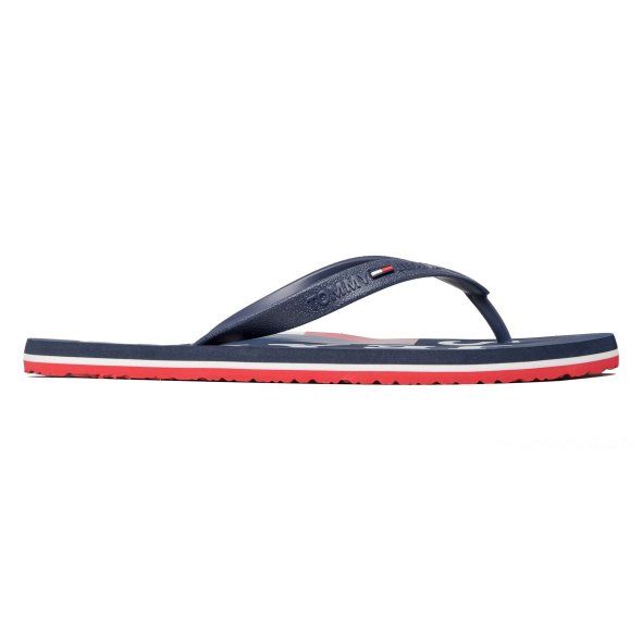 Tommy Hilfiger Mens Rubber Thong Beach Sandal EM0EM01000 C87 Twilight Navy