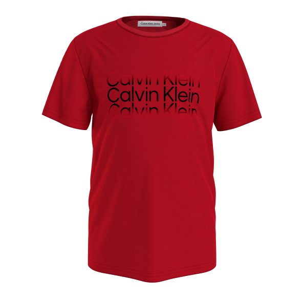 Calvin Klein Institutional Cut Off Logo T-Shirt IB0IB01216 XND Fierce Red