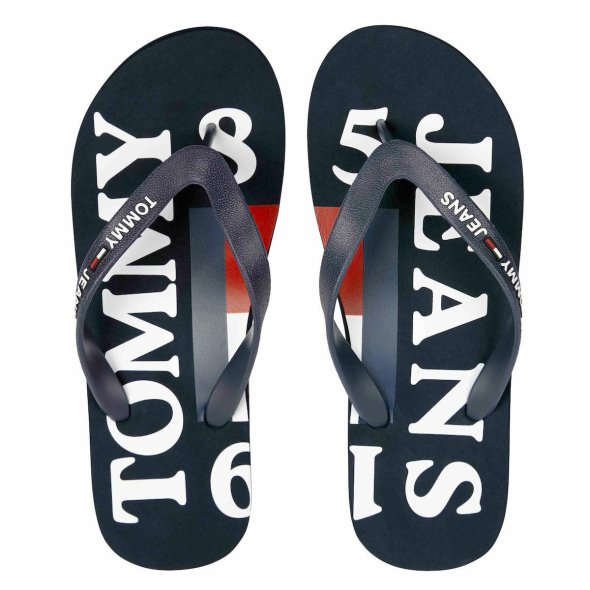 Tommy Hilfiger Mens Rubber Thong Beach Sandal EM0EM01000 C87 Twilight