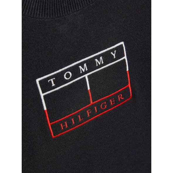Tommy Hilfiger Kids Embroidered Flag Sweater KB0KB07496 DW5 Desert Sky Melange