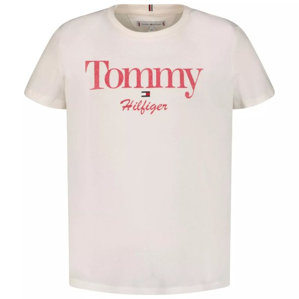 Tommy Hilfiger Graphic Glitter Tee KG0KG06821 YBH White