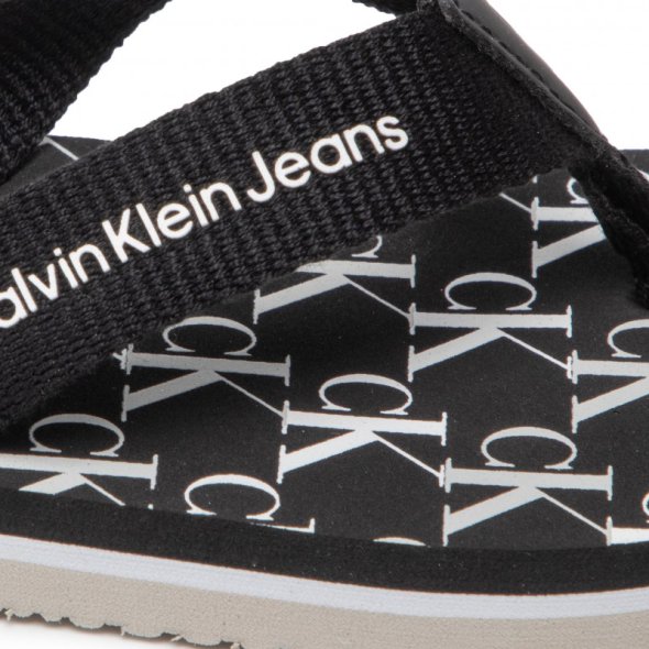 Calvin Klein Kids Logo Print Flip Flop V3X8-80156 0058 999 Black