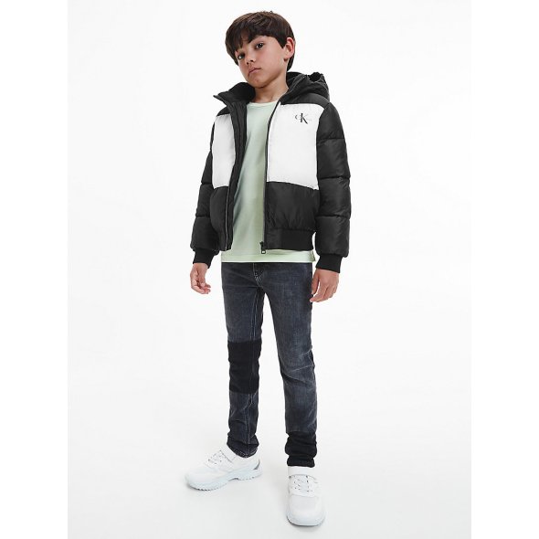 Calvin Klein Kids Colourblock Puffer Jacket IB0IB01332 BEH Black