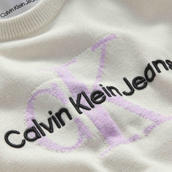 Calvin Klein Kids Lurex Monogram Sweater IG0IG01532 YBI Ivory