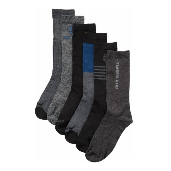 Timberland 6 Pairs Crew Socks A2P8B 001 