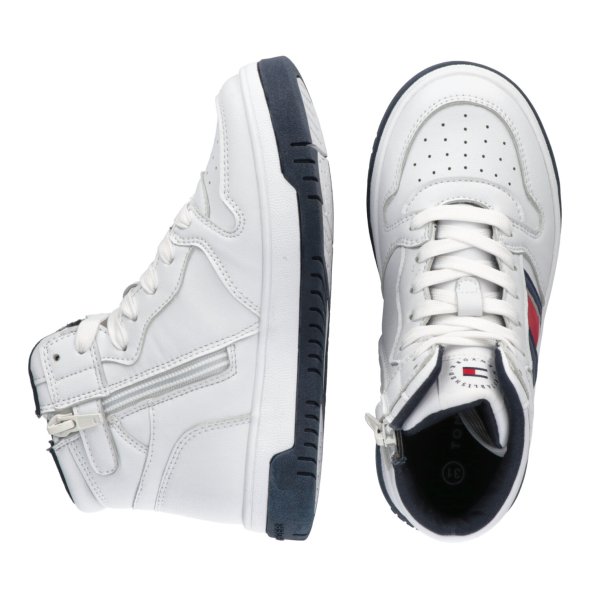 Tommy Hilfiger Kids High Top Lace-Up Sneaker T3B9-32485-1351 100 White